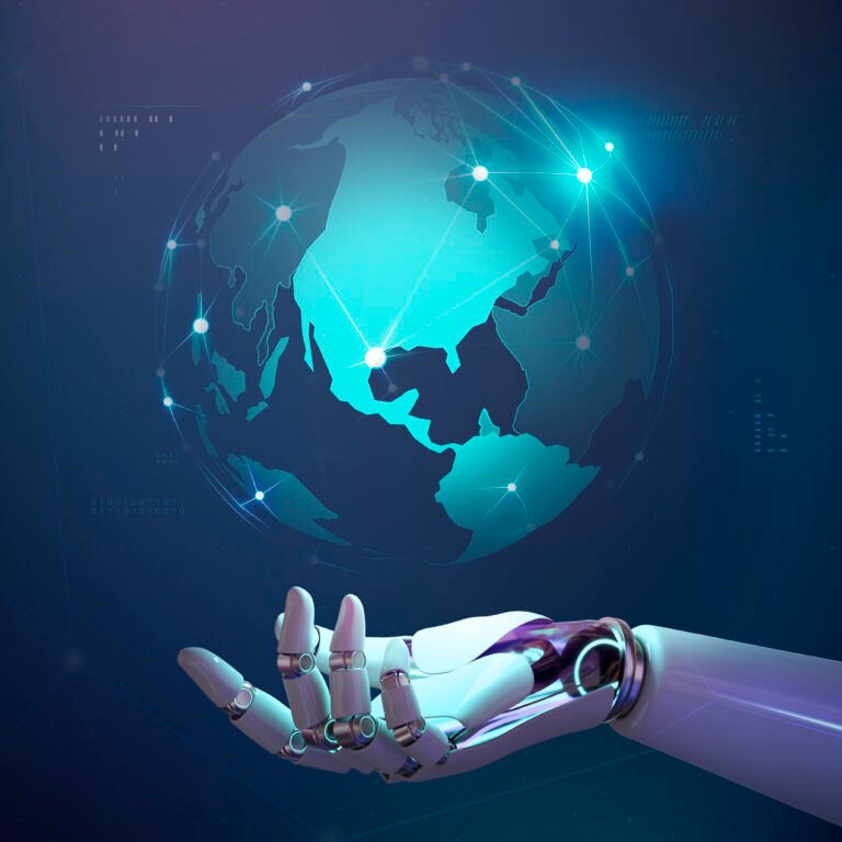 Technology global AI race, information network connection